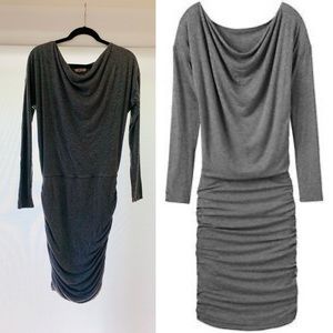 Athleta Solstice Cowl Dress Grey Heather
